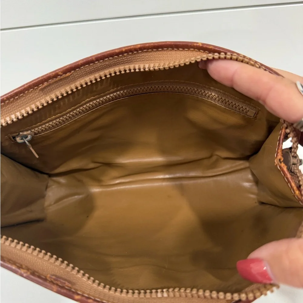 Celine Clutch Bag Purse Macadam PVC Brown Authentic - Picture 11 of 12